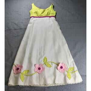 Sarff Zumpano Dress Xs Small Floral Print Maxi Showcase of Fashions Vintage 60s